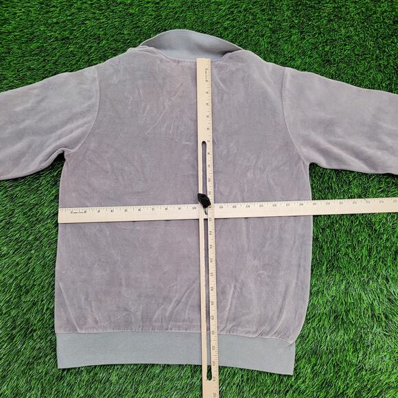 Vintage 80s MOD Velour Collared Sweater Womens S/M 19x23 Crop - Picture 5 of 10